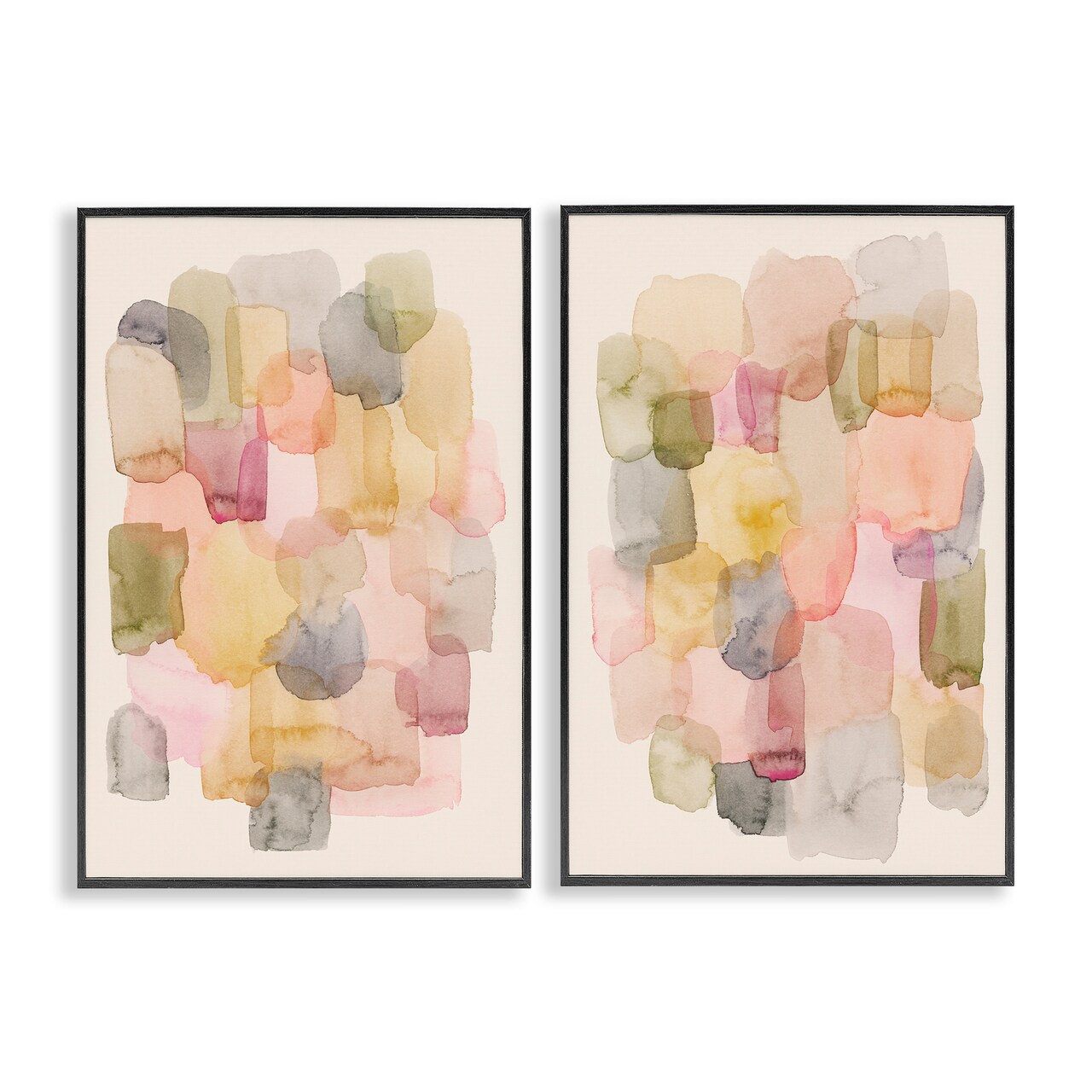 Stupell Industries Muted Layered Neutrals 2pc Framed Giclee Wall Art Set Design by Grace Popp